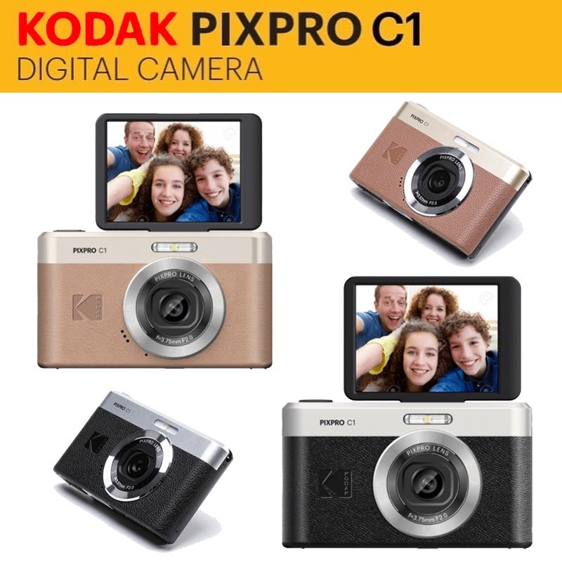 Kodak PIXPRO C1 Compact Digital Camera 13MP 1080p Selfie 180° Tilting LCD